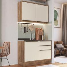 Imagem de Cozinha Modulada Viena 2 Peças 1 Armário Aéreo 2 Portas 1 Balcão 120cm