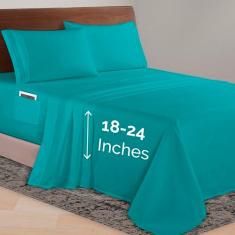 Imagem de Elegant Comfort Luxuoso conjunto de lençóis 1500 de microfibra premium de qualidade de hotel, 45 a 61 cm de profundidade - Lençóis com bolso extra profundo - Lençol ultra macio com 4 peças, King,