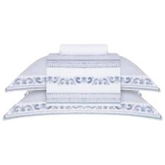 Imagem de Buddemeyer Jogo de Cama King Cetim 300 Fios Bud Vision Mykonos 100% Algodão Penteado Estampado 4 peças