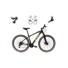 Imagem de Bicicleta Aro 29 Ksw Xlt 24v K7 Câmbios Shimano Freio Hidráulico Garfo Trava Pneu Faixa - Preto/verde Tam.15