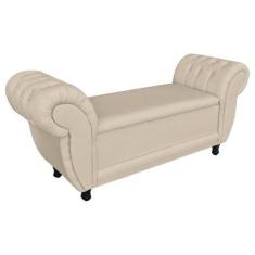 Imagem de Recamier Baú Grécia 1,40 M Linho Bege A19 D'rossi - Drossi