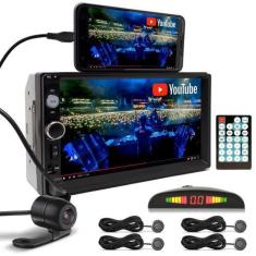 Imagem de Kit Multimídia + Câmera Ré + Sensor Ré Cinza Grafite Mitsubishi Lancer