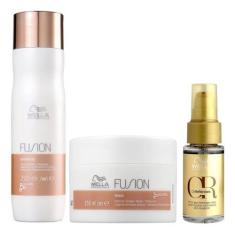 Imagem de Kit Wella Fusion Sh 250ml Masc 150ml Oil Reflections 30ml
