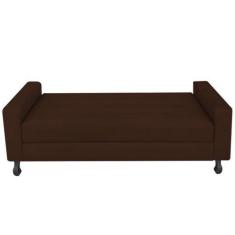 Imagem de Recamier Calçadeira Sofá Mel   90 Cm Solteiro Baú Quarto Sala Suede Ma