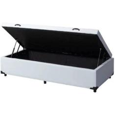 Imagem de Cama Box Baú Solteirao King Sintético Branco Com 203X96x44cm - Imperiu
