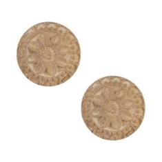 Imagem de SOFFEE DESIGN 2 puxadores de flores esculpidas em madeira, puxadores decorativos estilo boêmio para gaveta de armário de porta