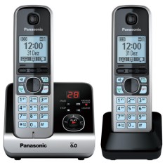 Imagem de Telefone sem Fio Panasonic com 1 Ramal Secretaria Eletrônica KX-TG6722LBB