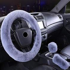 Imagem de SHIAWASENA capa de volante de lã sintética quente com capa de freio de mão e capa de câmbio de engrenagem conjunto de 3 peçasSHIAWASENA YY-181105