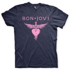 Imagem de Camiseta Bon Jovi Marinho e  em Silk 100% Algodão