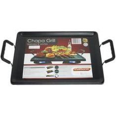 Imagem de Chapa Grill Fogão Lanche Churrasco Antiaderente Retangular 46x32 Cotherm 2270 2 Bocas 