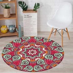 Imagem de Tapete Redondo Wevans Mandala Pink 94Cm