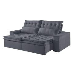 Imagem de Sofá 4 Lugares Retrátil E Reclinável Martins M-118 Veludo Grafite