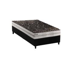 Imagem de Cama Box Baú Solteiro: Colchão Espuma Paropas D33 Pasquale Plus Euro Pillow + Base CRC Suede Grey(88x188)