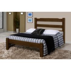 Imagem de Cama De Casal Veneza De Madeira Maciça Tauari - Cor Castanho - Santa R