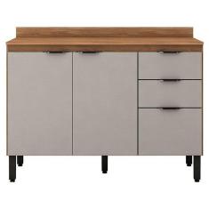 Imagem de Balcão Firenze 120cm 3 Portas e 2 Gavetas com Tampo 93241 Demóbile