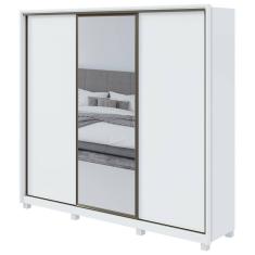 Imagem de Guarda-Roupa Casal Spazio Glass 3 portas 6 Gavetas Branco