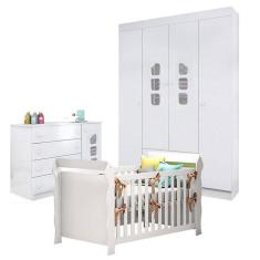 Imagem de Quarto de Bebê Lívia com Berço Americano Lara Branco Brilho - Phoenix