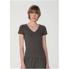 Imagem de Blusa Feminina Básica Decote V Com Elastano