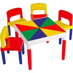 Imagem de Mesinha Infantil Bell Toy Mesinha Da Turma - 4 Cadeiras - Colorida
