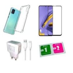 Imagem de Kit Capa Reforçada Galaxy A51 + Pel 3D + Carregador Turbo