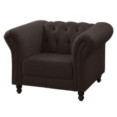 Imagem de Poltrona Decorativa Bérgamo Couro Marrom