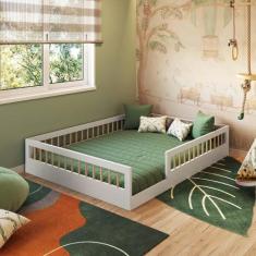 Imagem de Cama Montessoriana Infantil Branca Para Casal Branco - Completa Móveis