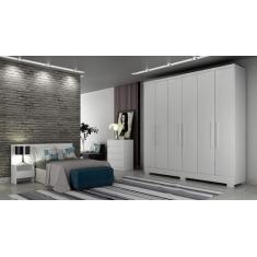 Imagem de Guarda Roupa Solteiro Com Pés 6 Portas 4 Gavetas - Milly-Branco - Móve