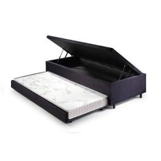 Imagem de Bicama Box Baú Solteiro Com Colchão Ecoline D20 Ecoflex Suede Preto 88