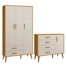 Imagem de Jogo De Quarto Infantil Isis Guarda Roupa 3 Portas E Cômoda 1 Porta Ar