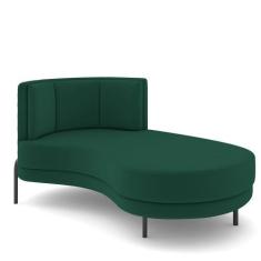 Imagem de Sofá Chaise Longue Sala de Estar Living Lucca Direito D02 Veludo Verde