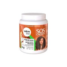 Imagem de Creme Para Pentear Salon Line 1kg Sos Cachos 5em1 Oleo Coco