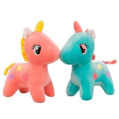 Imagem de Unicórnio Pelúcia 20 Cm Decoração Quarto Bebe Cores Sortidas - Bee Toy