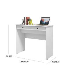 Imagem de Escrivaninha PC / Notbook 2 Gavetas Roma cor Branco - JM Casa dos Move