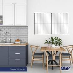 Imagem de Janela De Alum nio De Correr 120x120cm 2 Folhas Com Grade E V