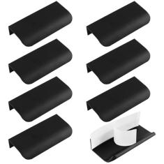 Imagem de MOROBOR Pacote com 8 puxadores de borda de dedo, puxadores de gaveta de armário instantâneos autoadesivos puxadores ocultos puxador de gaveta estilo moderno para armário hardware gaveta roupeiro, 80