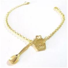 Imagem de Pulseira Culinária Cozinheiro Folheado a Ouro 18k