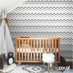 Imagem de Papel De Parede Lavável Chevrons Tons De  18M