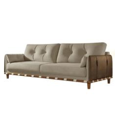 Imagem de Sofá Antares 3 Lugares Linho Bege 1,80 M