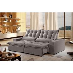 Imagem de Sofá 2 Lugares Retrátil e Reclinável Venus 2.00m Veludo Prata Móveis Mix