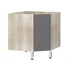 Imagem de Balcão Sem Tampo Canto Diagonal Luciane Luci Legno Crem e Cinza Puro