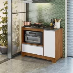Imagem de Balcão Para Cooktop 5 Bocas Notável 1 Portas 1 Gavetão 3050 Freijo-branco