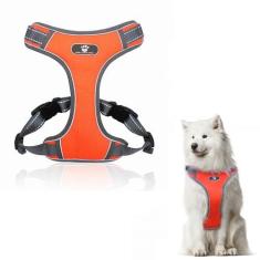 Imagem de Petplicity Peitoral para animais de estimação – Colete Oxford acolchoado macio ajustável para raças médias – Sem asfixia, reflexivo, caminhadas seguras com alça de controle fácil – Cães pequenos a