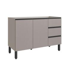 Imagem de Balcão para Pia 120cm 2 Portas 3 Gavetas Fume