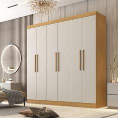 Imagem de Guarda Roupa Casal 6 Portas 4 Gavetas Belém Cinamomo/Off  White