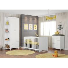 Imagem de Conjunto Quarto Infantil Gutti Berço Comoda E Guarda Roupa Branco