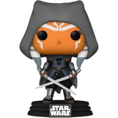 Imagem de Funko Pop! The Mandalorian - Ahsoka Encapuzada com Sabres de Luz Duplo, Exclusivo da Amazon