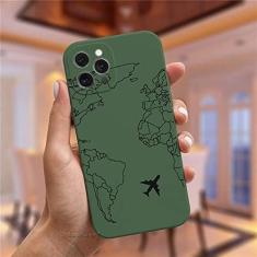 Imagem de Capa de silicone para iPhone 11 12 Pro XS MAX XR 7 8 Plus Cute Candy Matte Soft Cover, Army Green MF, C4615, For 12 Pro Max 6.7