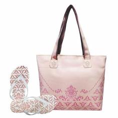 Imagem de Bolsa Chinelo Feminino Arabesco Rosa Magicc Bolsas