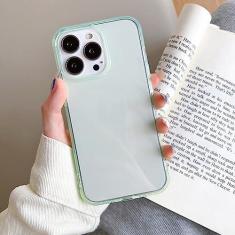 Imagem de Capa de telefone transparente Candy Color para iPhone 14 13 12 11 Pro Max XR XS X 8 7 Plus SE 3 Mini capa traseira à prova de choque de silicone macio, verde, para iPhone XR