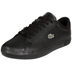 Imagem de Lacoste Tênis masculino de couro Powercourt, Preto/preto, 39